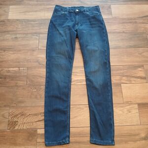 Mugsy Jeans Mens 34x36 Blue Fultons Dark Wash‎ Cotton Stretch (FITS 30x33)